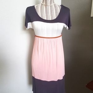 Pinkblush soft strechy color block maternity dress